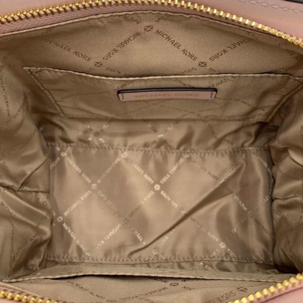 Michael Kors Avril Small Leather Top-Zip Satchel Powder Blush color - Picture 7 of 16